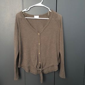 Knit button-up sweater